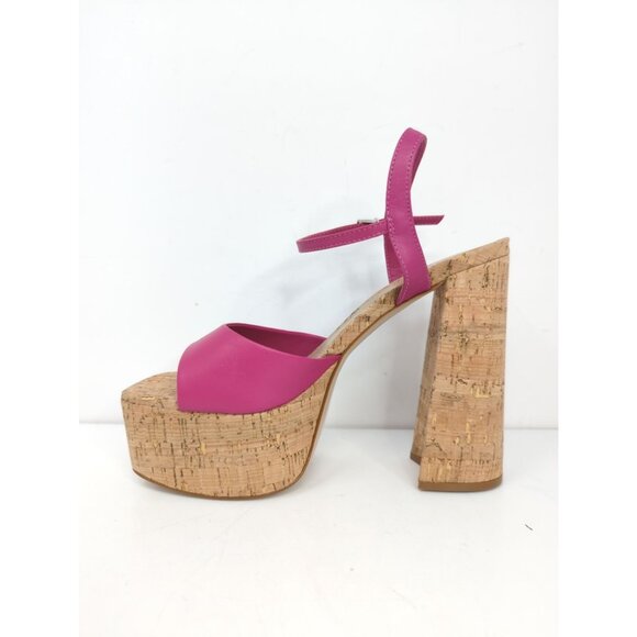 Schutz Glayce Womens Size 9 Leather Platform Heels Pink Sandals 5.5" New - Picture 7 of 10